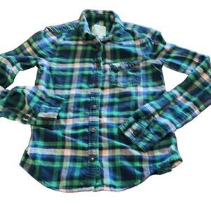 Abercrombie Kids Girls XL Plaid Flannel Shirt Preppy Classic